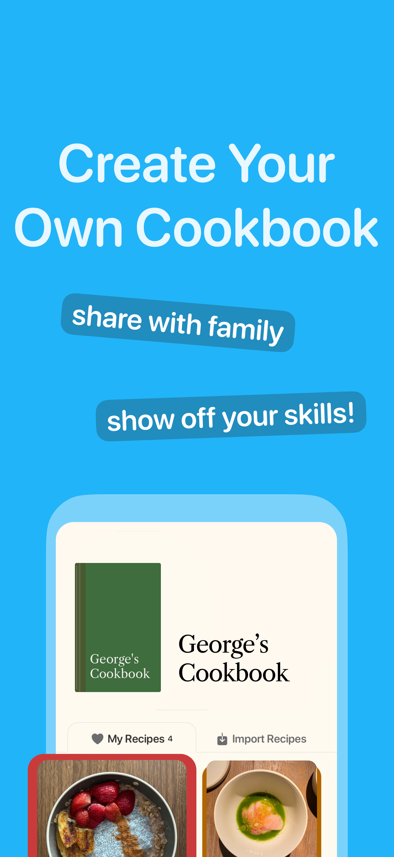 Personal cookbook screenshot