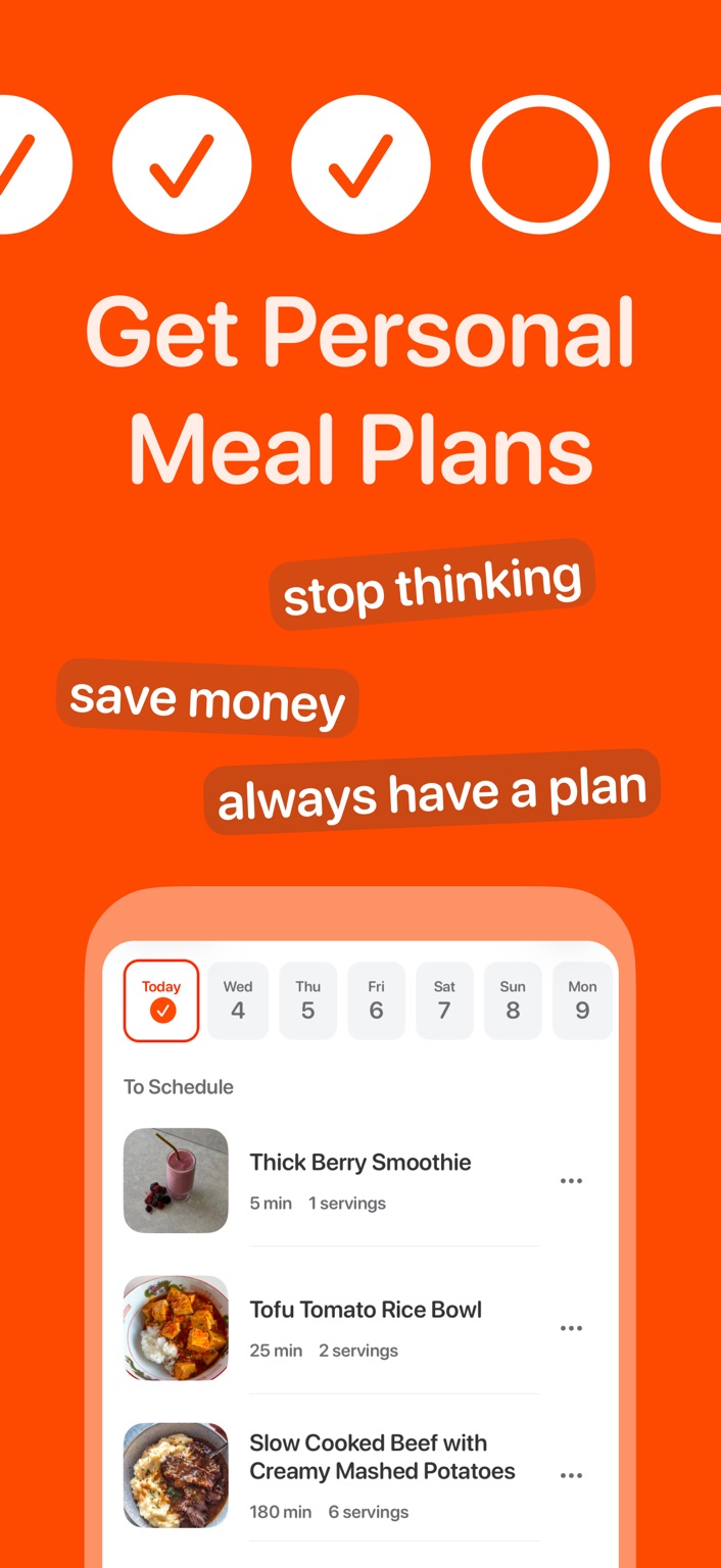 Planning meals for the week in Minichef