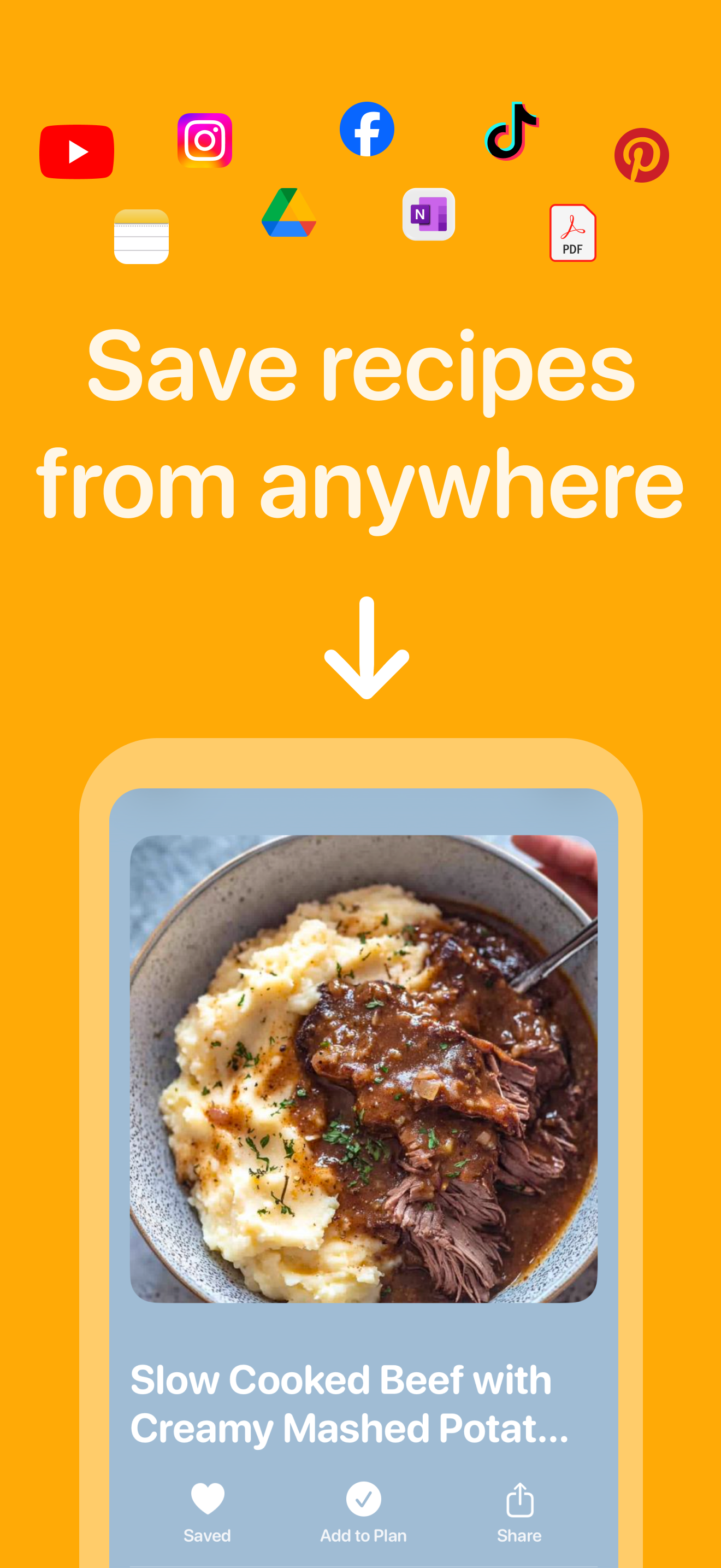 Save recipes from anywhere screenshot